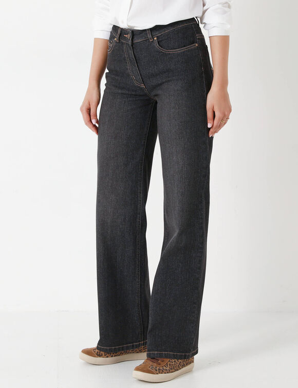 Jean coupe large stretch, petite stature (noir) Jean coupe large stretch, petite stature (noir)